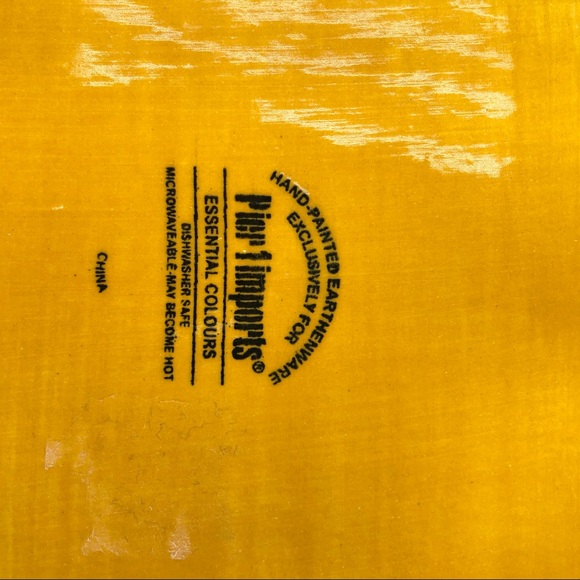 Pier 1 Imports Square 11” Dinner Plate Mustard - Picture 7 of 7